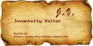 Jovanovity Valter névjegykártya